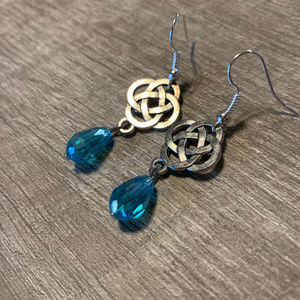 Celtic Knot Beaded Dangle Earrings